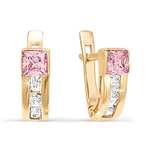 Серьги из золота 585 пробы с фианитом DEL'TA 128865