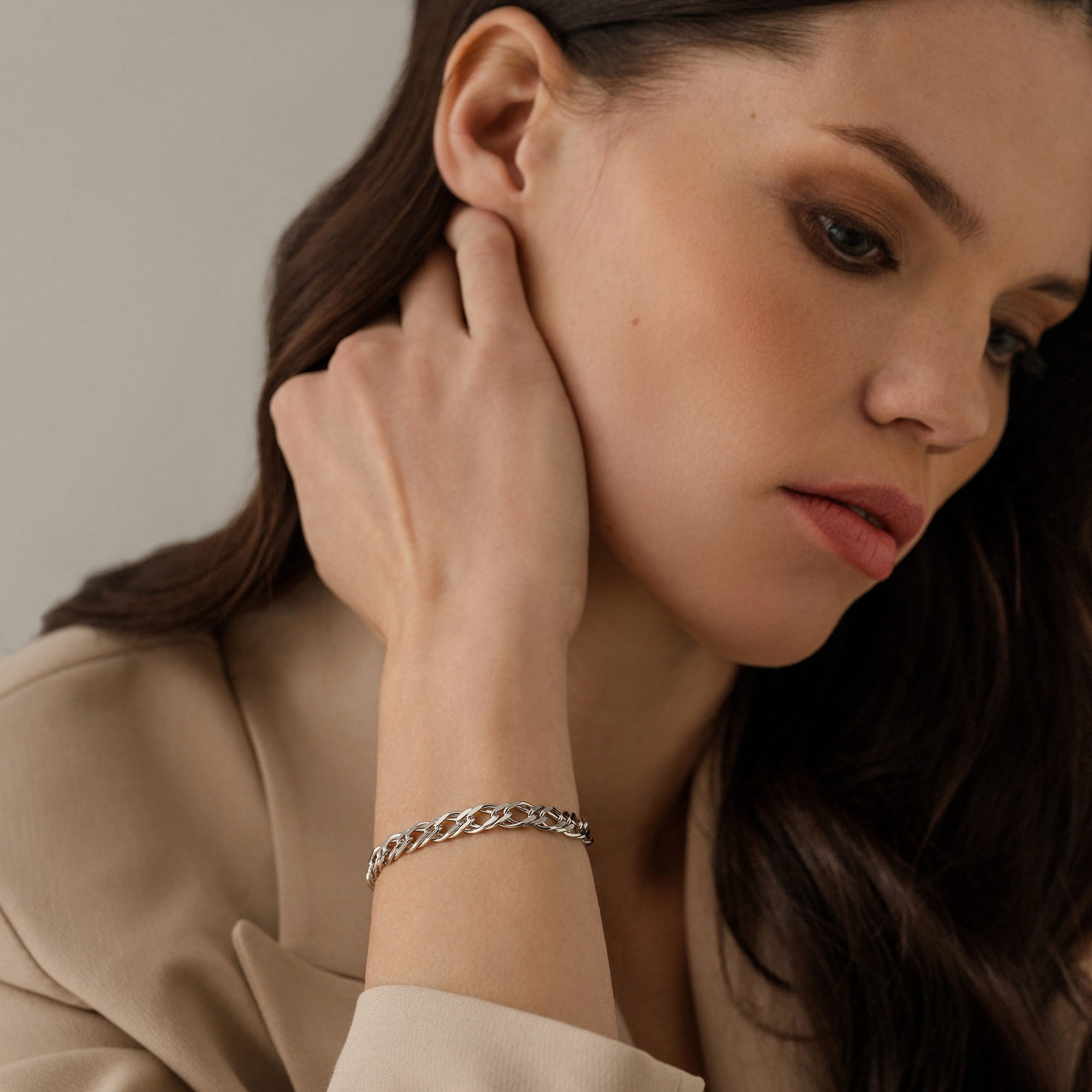 Браслет из серебра 925 пробы KRASTSVETMET НБ 22-076Ю-3 d.1.20 Серебро 925 пр.