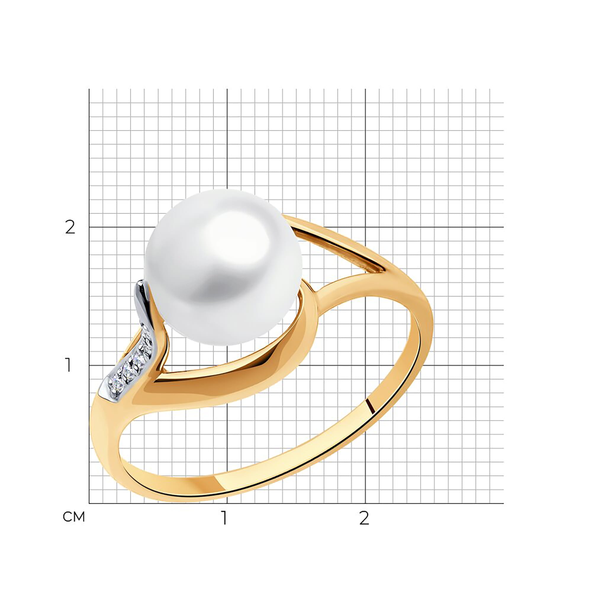 Кольцо из золота 585 пробы с жемчугом SOKOLOV 791233 Золото 585 пр.