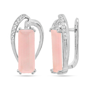 Серьги из серебра 925 пробы с кварцем EVORA 646290