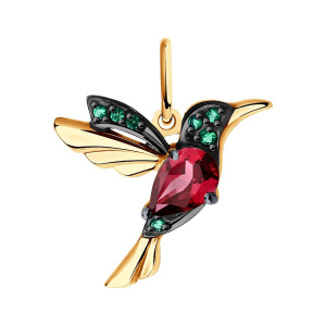 Кулон из золота 585 пробы с родолитом SOKOLOV 732111