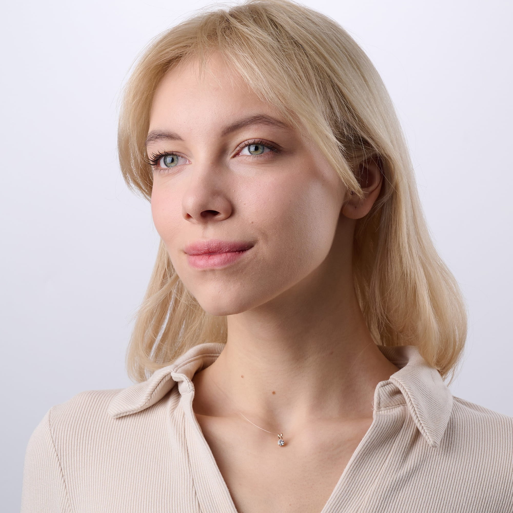 Кулон из золота 585 пробы с фианитом ГОЛДЕН ГЛОБ ПдЛКруг4.5мм/бцФ/з585 Золото 585 пр.