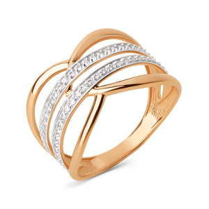 Кольцо из золота 585 пробы с фианитом DINASTIA 024731-1102