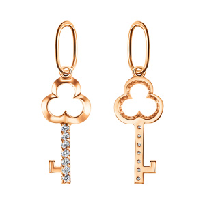 Кулон из золота 585 пробы с фианитом ГОЛДЕН ГЛОБ ПдКлючЛ/бцФ/з585