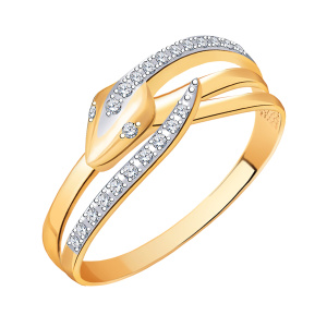 Кольцо из золота 585 пробы с фианитом ATOLL 11166