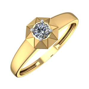 Кольцо из золота 585 пробы с фианитом SANIS 08-117795