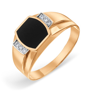 Печатка из золота 585 пробы с эмалью KARATOV Т142042934