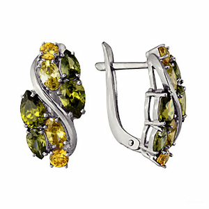 Серьги из серебра 925 пробы с фианитом АЛМАЗ-ХОЛДИНГ 3207013161