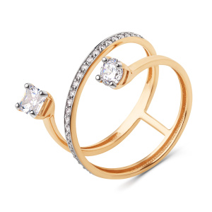 Кольцо из золота 585 пробы с фианитом DINASTIA 027491-1102