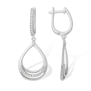 Серьги из серебра 925 пробы с фианитом EFREMOV 1210011343