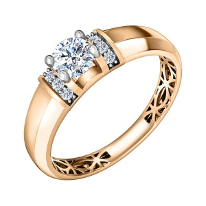 Кольцо из золота 585 пробы с фианитом SANIS 08-118490