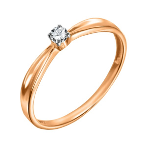 Кольцо из золота 585 пробы с фианитом ГОЛДЕН ГЛОБ К.191743НГ/19,0/бцФ/з585