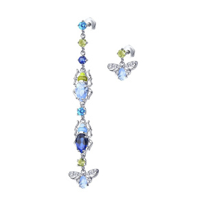 Серьги из серебра 925 пробы с фианитом SOKOLOV 94023625
