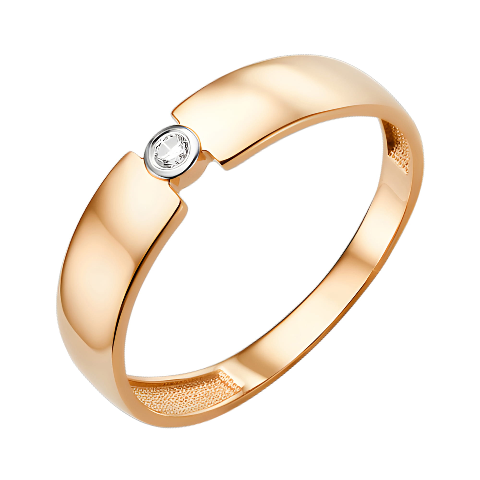 Кольцо из золота 585 пробы с фианитом DINASTIA 014861-1102 Золото 585 пр.