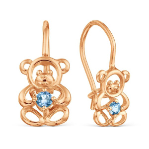 Серьги из золота 585 пробы с фианитом KARATOV Т102029395-01