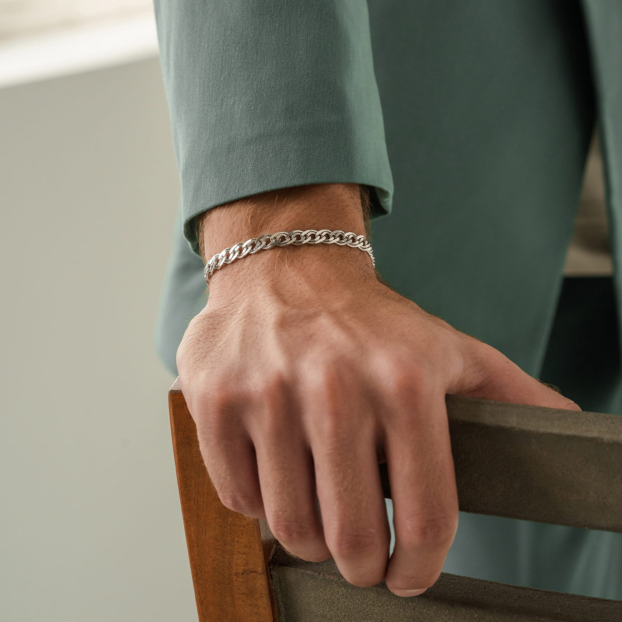 Браслет из серебра 925 пробы KRASTSVETMET НБ 22-200Ю-3 d.1.00 Серебро 925 пр.