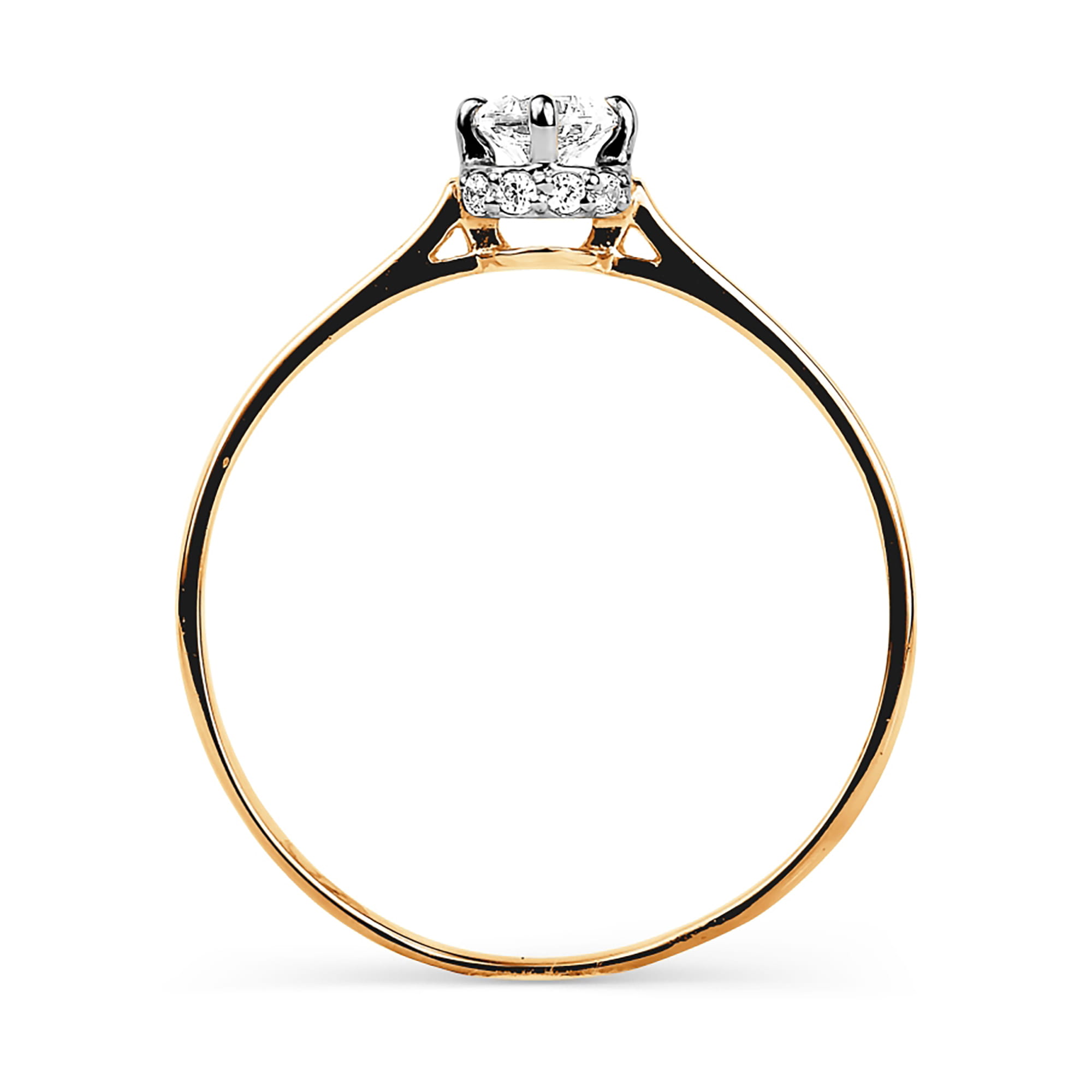 Кольцо из золота 585 пробы с фианитом KARATOV Т142015542 Золото 585 пр.