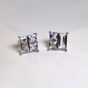 Серьги из серебра 925 пробы с горным хрусталём ATMA 02-13-0091-4