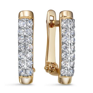 Серьги из золота 585 пробы с фианитом DEL'TA 1200973