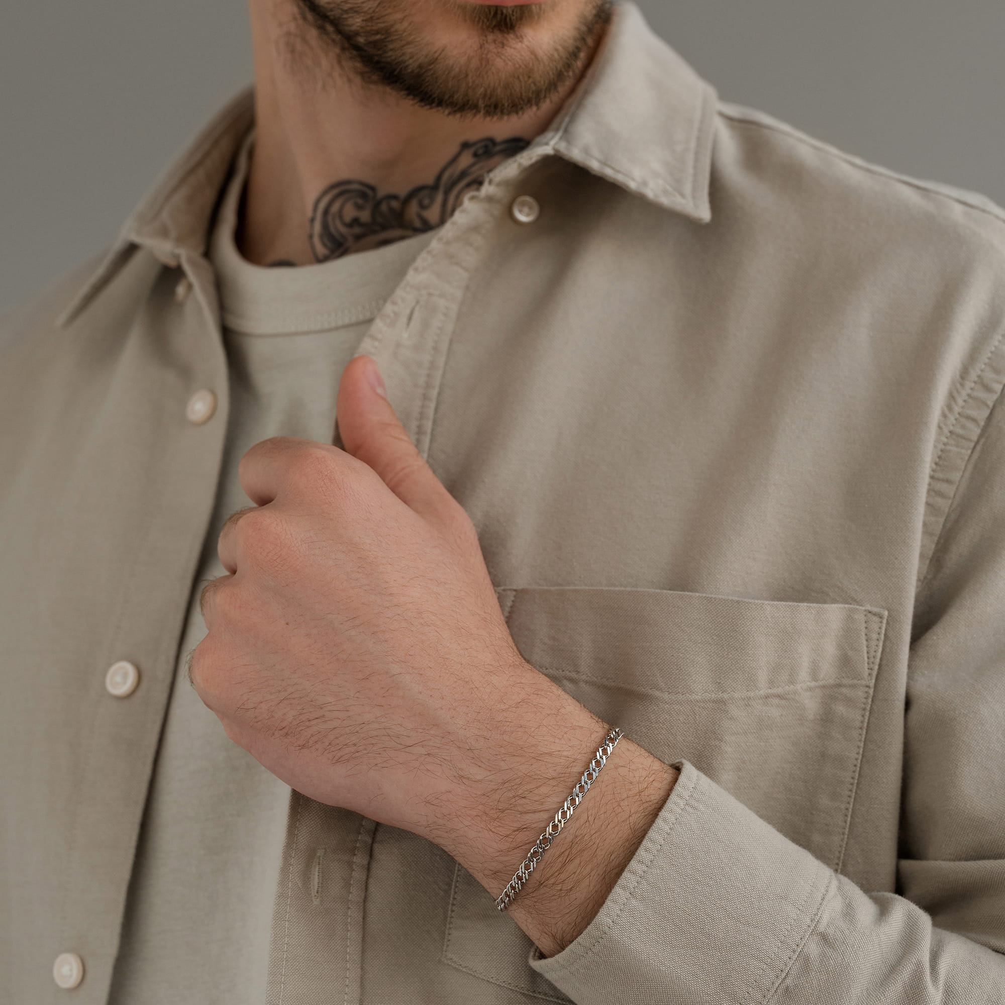 Браслет из серебра 925 пробы KRASTSVETMET НБ 22-076Ю-3 d.0.70 Серебро 925 пр.