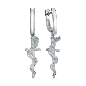 Серьги из серебра 925 пробы с фианитом SALAKATOV 421-10-790