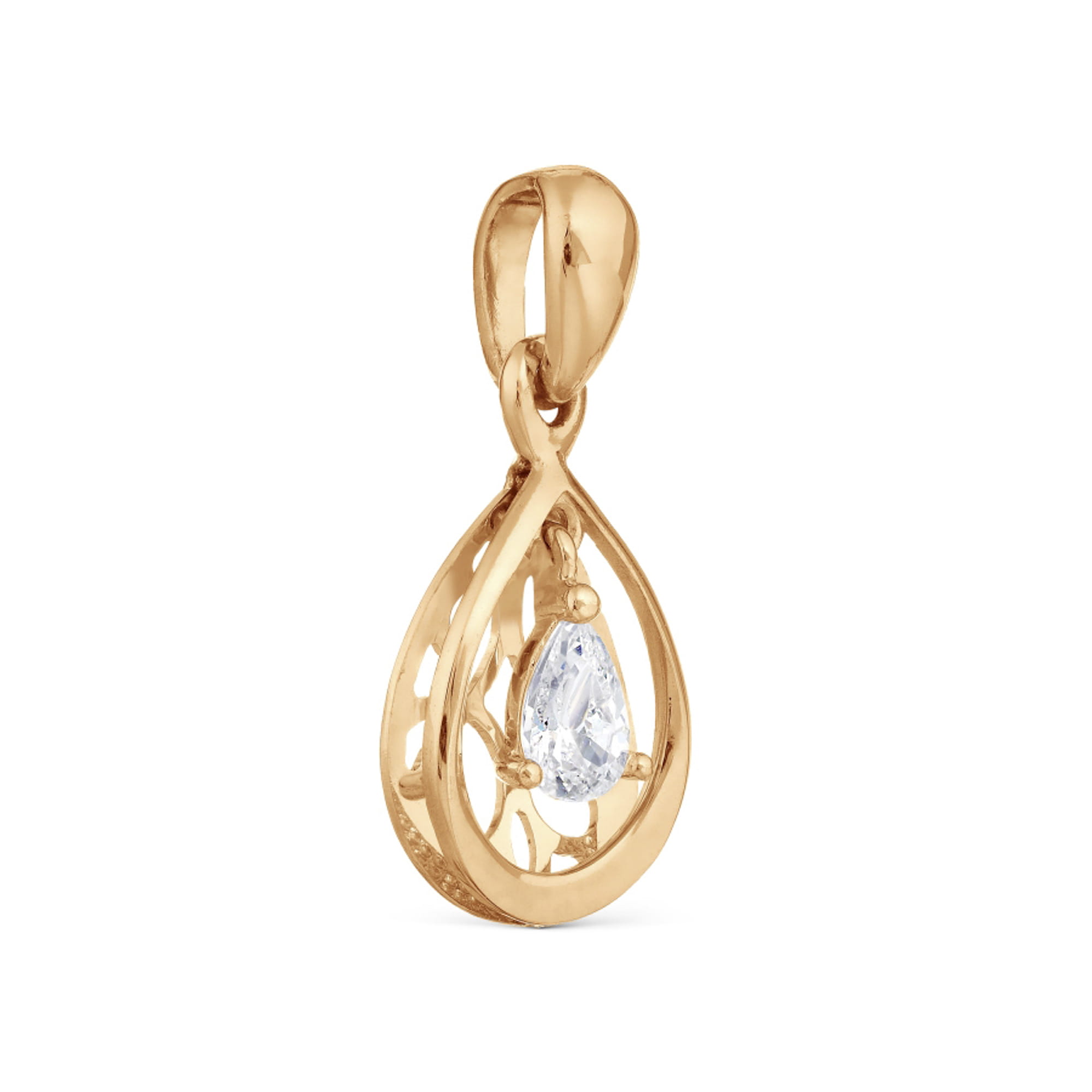 Кулон из золота 585 пробы с фианитом KARATOV Т102035268 Золото 585 пр.