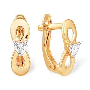 Серьги из золота 585 пробы с фианитом EFREMOV С13220150