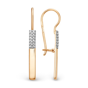 Серьги из золота 585 пробы с фианитом DINASTIA 015652-1102