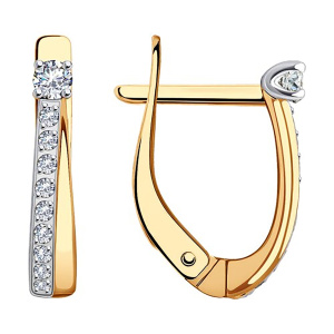 Серьги из золота 585 пробы с фианитом SOKOLOV 51-120-01978-1