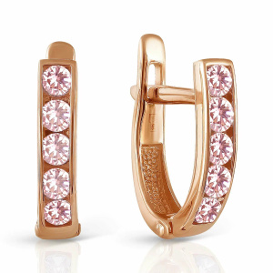 Серьги из золота 585 пробы с фианитом TALANT 10-00-000R-28065