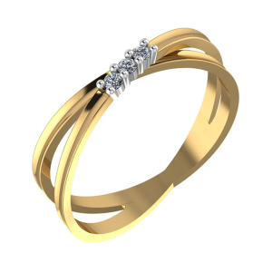 Кольцо из золота 585 пробы с фианитом SANIS 01-118537