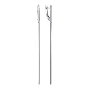Серьги из серебра 925 пробы с фианитом ЗОЛОТЫЕ УЗОРЫ 90-02-8407-00