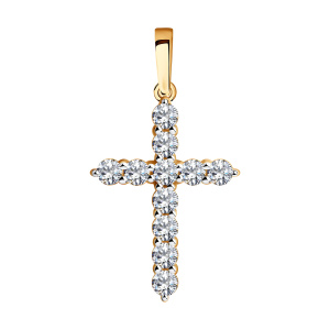 Кулон из золота 585 пробы с фианитом SOKOLOV 035844