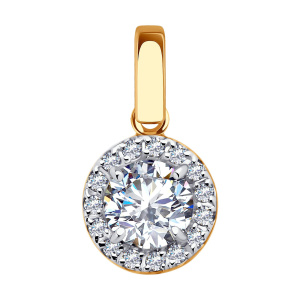 Кулон из золота 585 пробы с фианитом SOKOLOV 036624