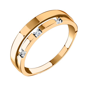 Кольцо из золота 585 пробы с фианитом SANIS 01-117948