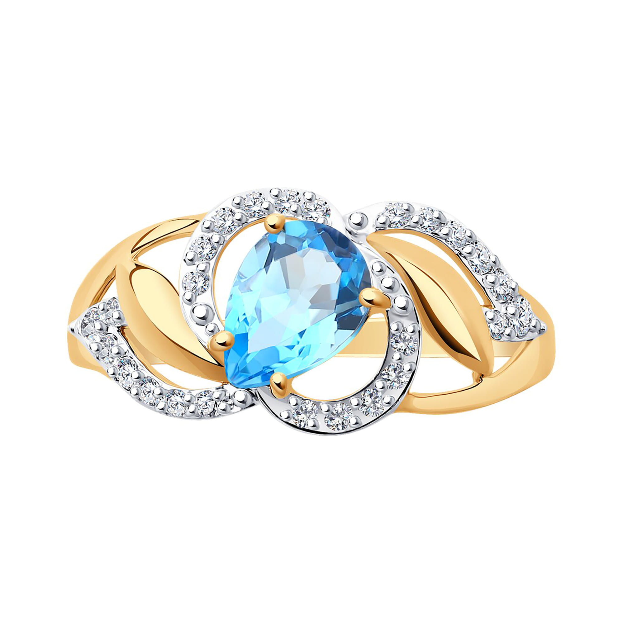 Кольцо из золота 585 пробы с топазом SOKOLOV 714457 Золото 585 пр.