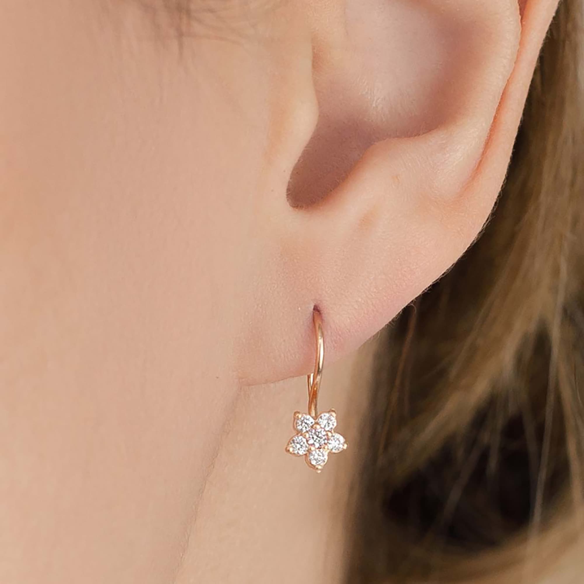 Серьги из золота 585 пробы с фианитом ATOLL 20208 Золото 585 пр.