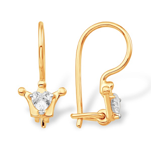 Серьги из золота 585 пробы с фианитом EFREMOV С13219158