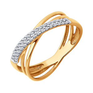 Кольцо из золота 585 пробы с фианитом SOKOLOV 51-110-02732-1