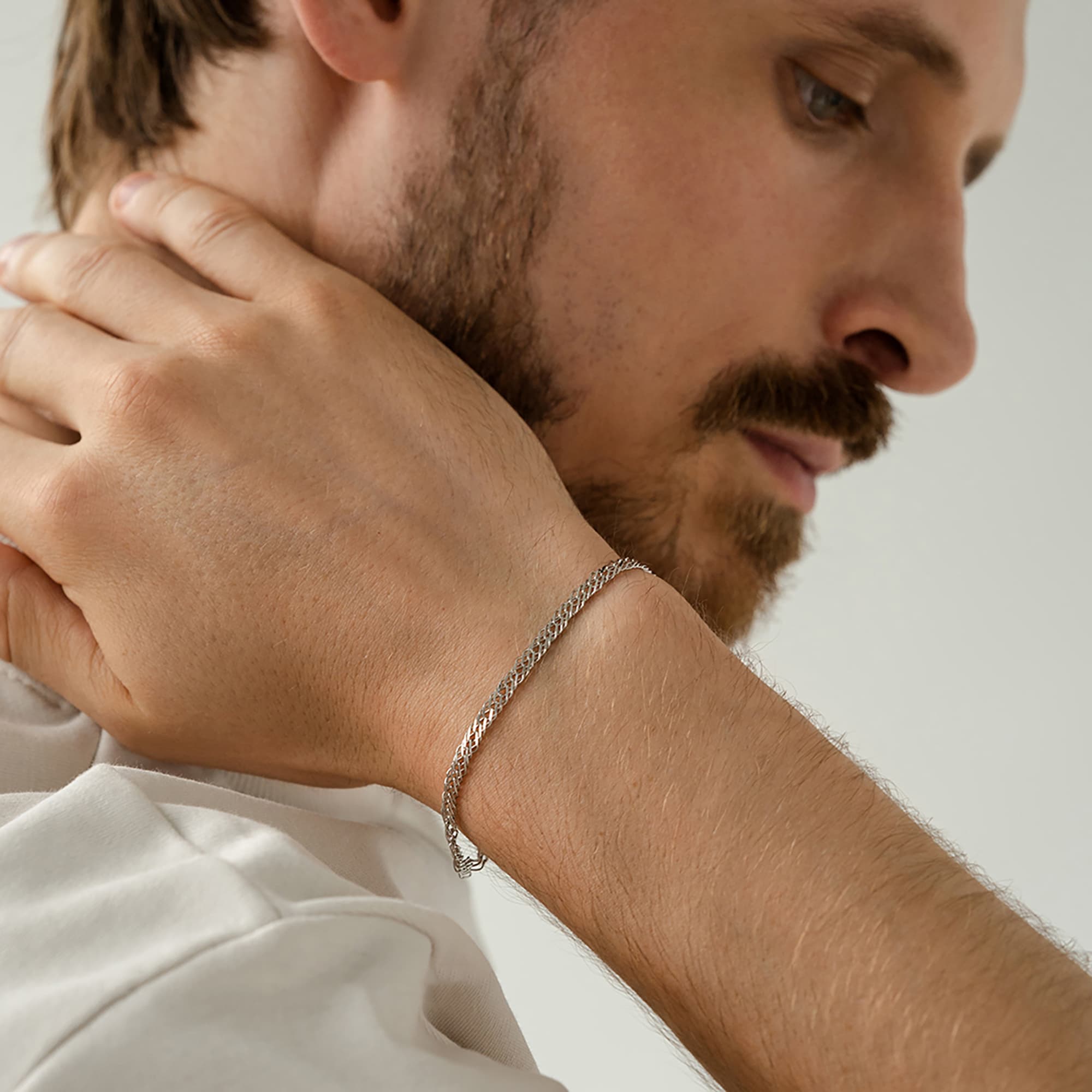 Браслет из серебра 925 пробы KRASTSVETMET НБ 22-203Ю-3 d.0,50 