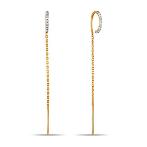 Серьги из золота 585 пробы с фианитом SANIS 01-215434