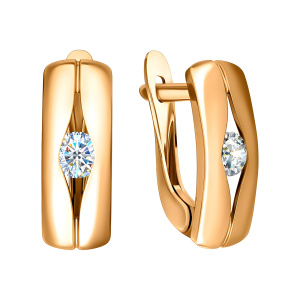 Серьги из золота 585 пробы с фианитом SANIS 08-217757