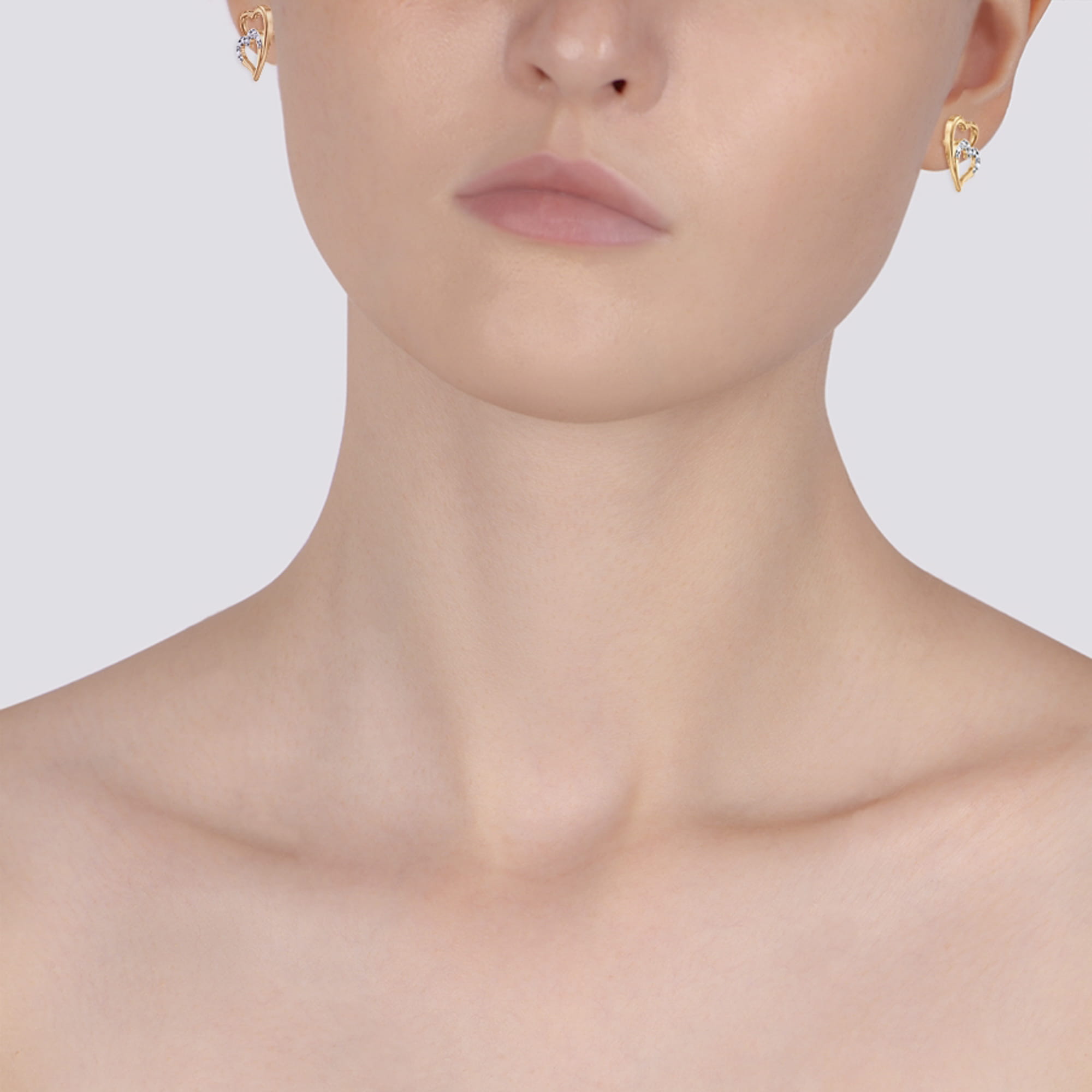 Серьги из золота 585 пробы с фианитом KARATOV Т14202Б408 