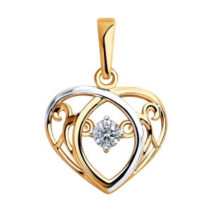 Кулон из золота 585 пробы с фианитом SOKOLOV 035612