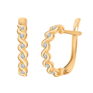 Серьги из золота 585 пробы с фианитом ATOLL 22111