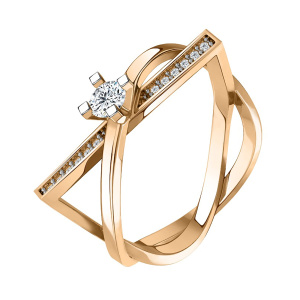 Кольцо из золота 585 пробы с фианитом SANIS 01-118703