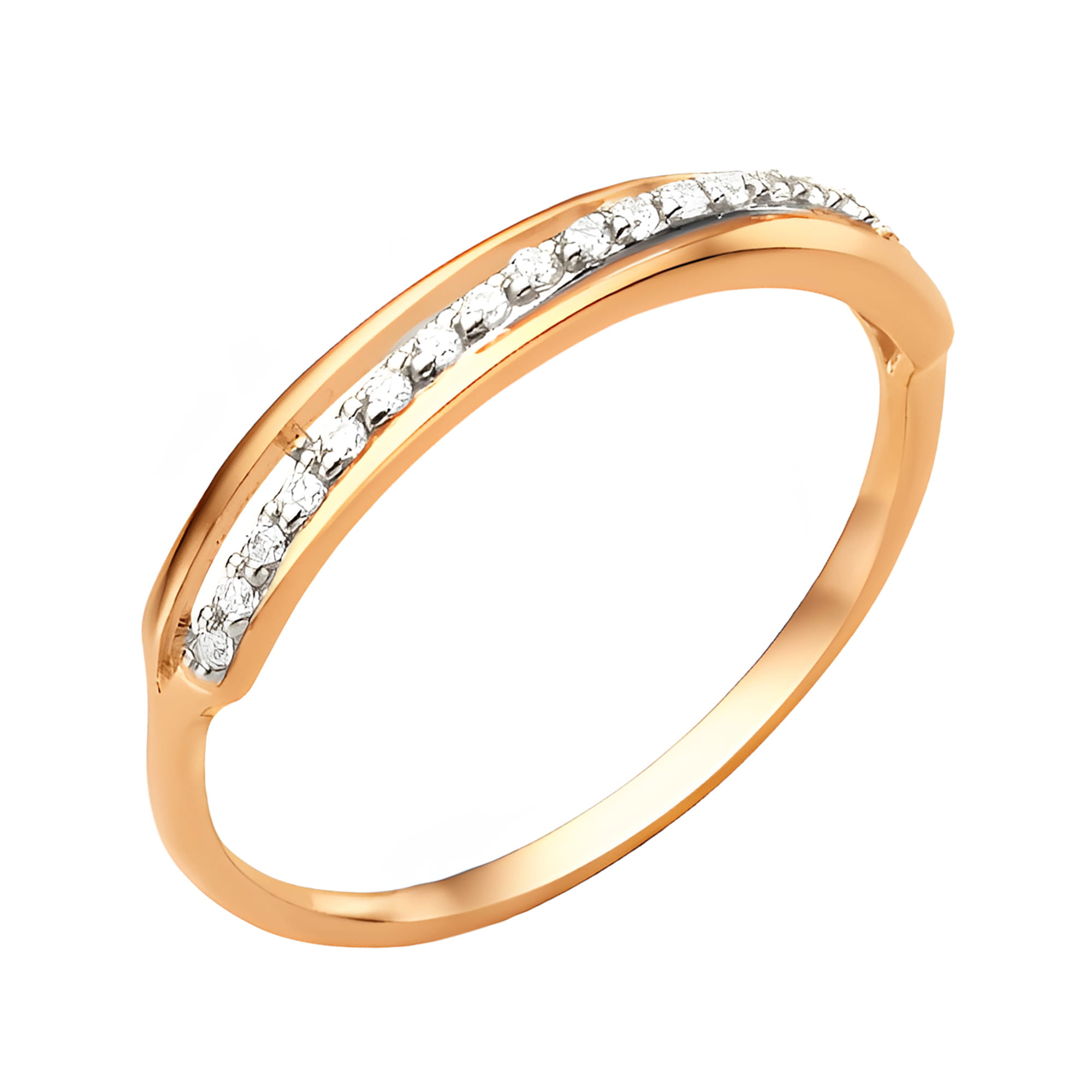 Кольцо из золота 585 пробы с фианитом DINASTIA 000571-1102 Золото 585 пр.