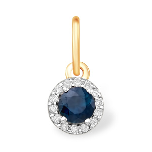 Кулон из золота 585 пробы с сапфиром EFREMOV П13818714