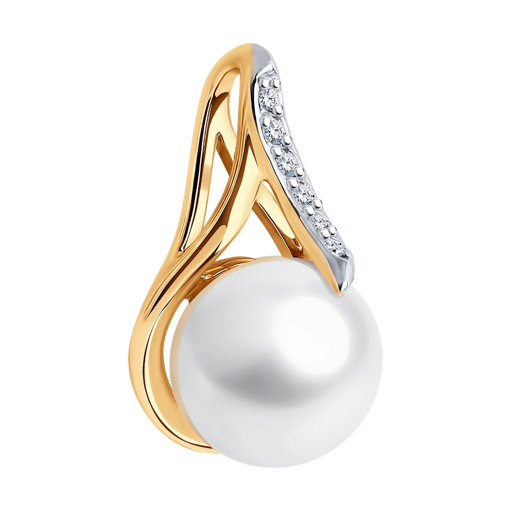 Кулон из золота 585 пробы с жемчугом SOKOLOV 793154 Золото 585 пр.