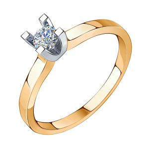 Кольцо из золота 585 пробы с фианитом SANIS 08-118167